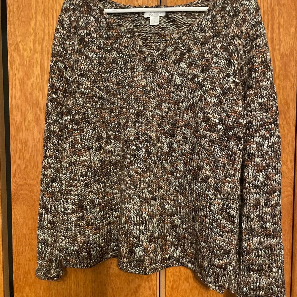 Christopher & Banks Multicolor Knit V-Neck Sweater